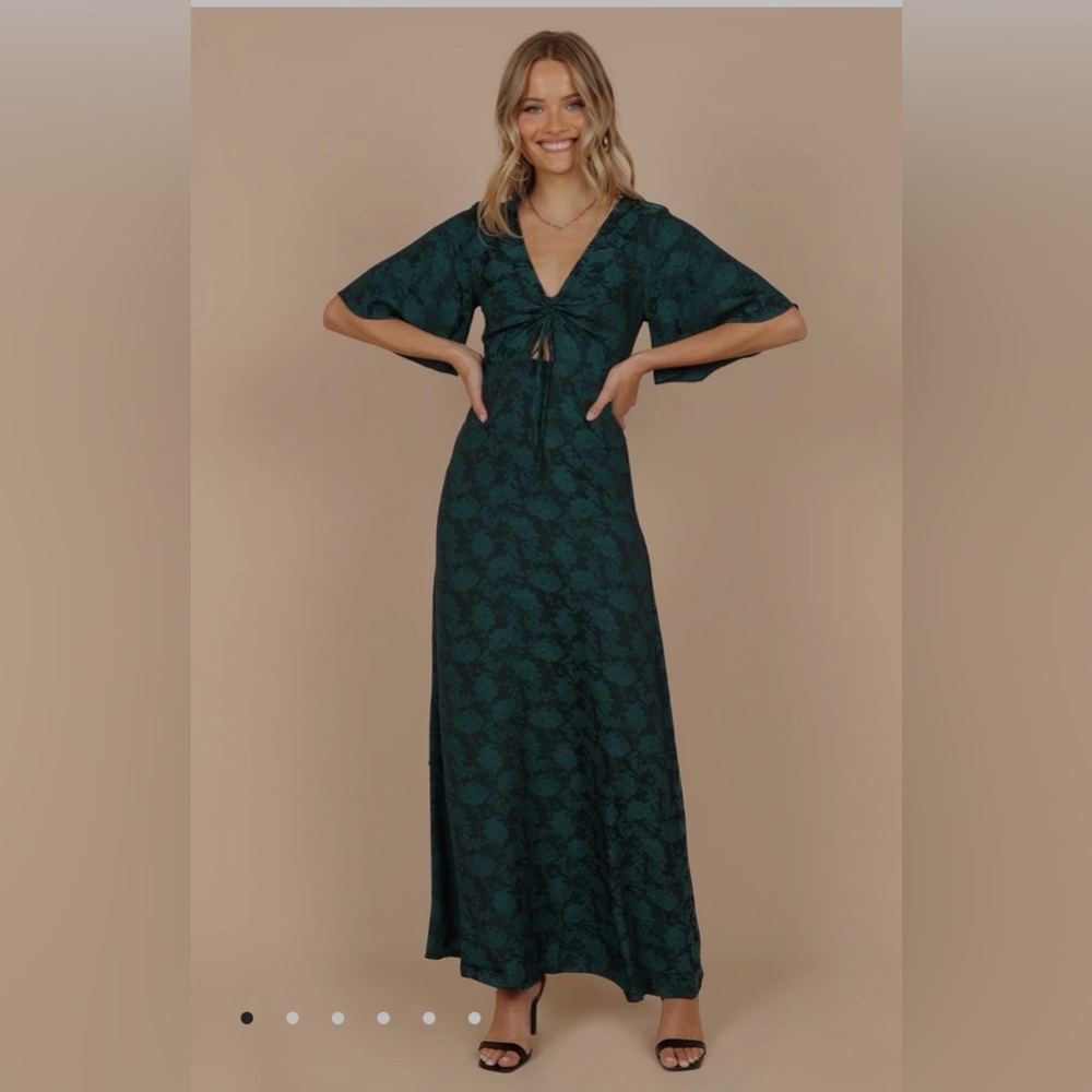 Petal & Pup Green Floral Maxi Dress